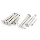 M8x50mm Flat Head 304 Stainless Steel Round Clevis Pins Fastener 5sets