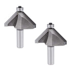 Chamfer Router Bit 45 Degree 1/2" Shank 1-1/6" Cutting Height Edge Forming Router Bit for Woodworking 2pcs