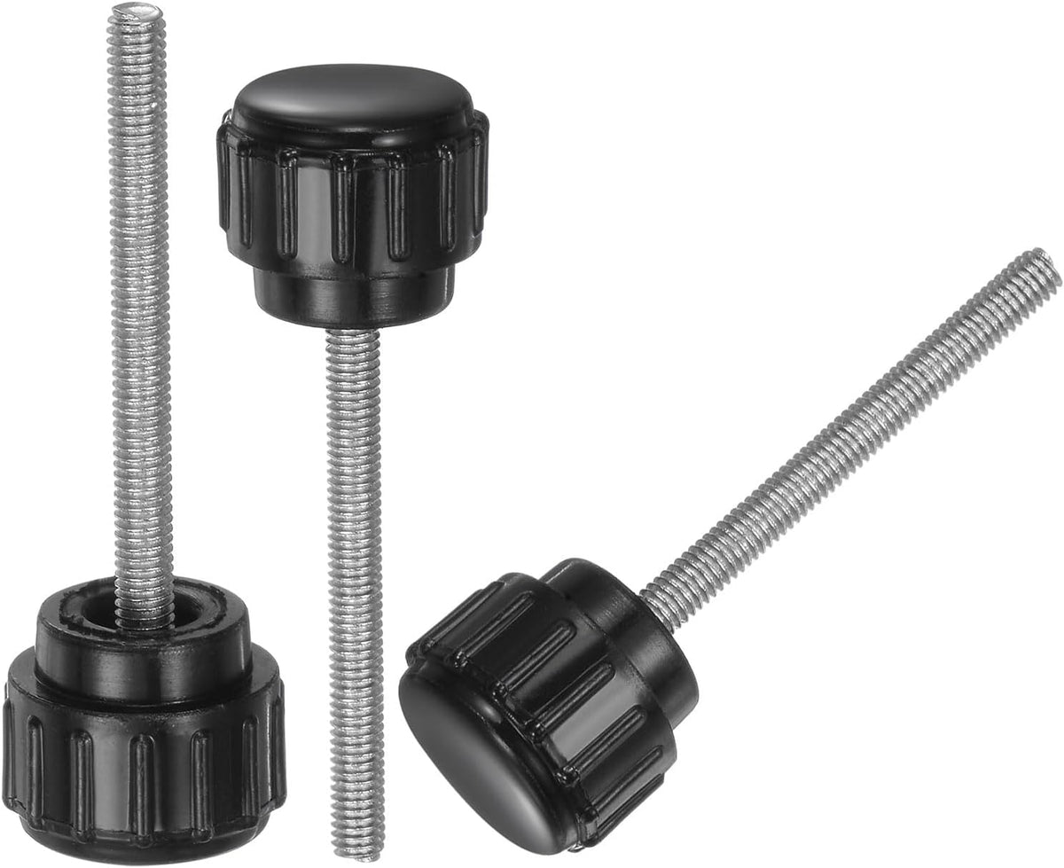 20pcs M3 x 10mm Maschio Trapano a Dadi Incruditi, Viti a Dadi di Pressione Griffe 14mm Testa Rotonda in Plastica Manuale Viti a Dadi, Nero