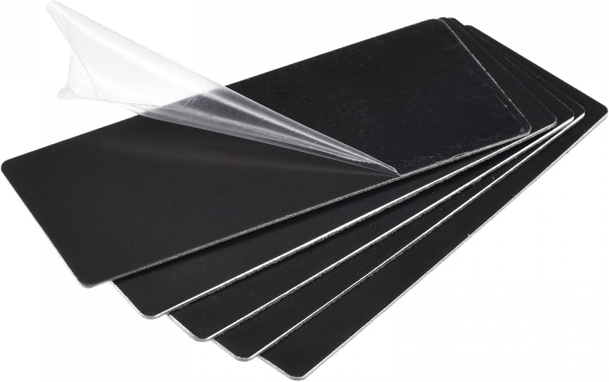 Blank Metal Card 80mm x 30mm x 0.8mm Anodized Aluminum Plate Black 10 Pcs