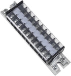 Barrier Terminal Strip Block 660V 15A Dual Rows 10 Position DIN Rail Base Covered Screw