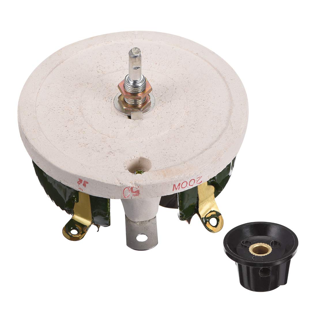 Wirewound Ceramic Potentiometer Variable Rheostat Resistor 200W 50R Ohm with Knobs