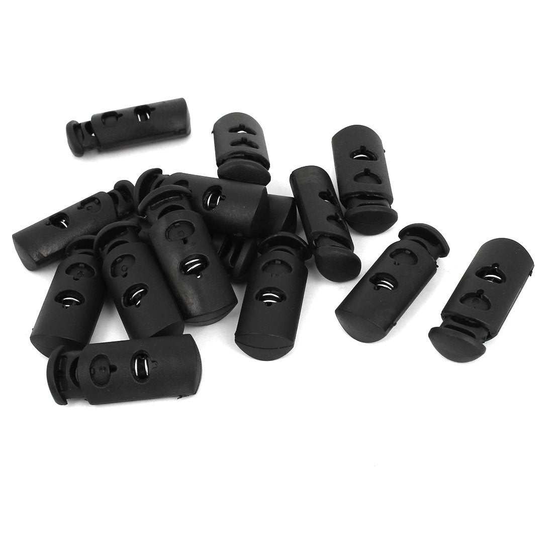 LinkMejor a14112100ux0240-DM Luggage Backpack Barrel Toggle Drawstring Stop Cord Locks, Black (Pack of 15)