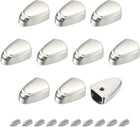 Metal Zipper Stopper, 30Pcs 0.35'' Thumb Zipper Tail Clip Plug Head for DIY Decoration Leather Craft Hardware, White Nickel