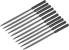 10Pcs Second Cut Steel Triangular Needle File with Plastic Handle, 5mm x 180mm