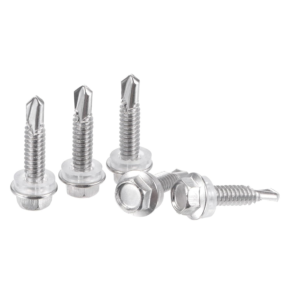 #12 x 63/64" 410 Stainless Steel Hex Washer Head Self Drilling Screws Point 150pcs