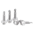 #12 x 63/64" 410 Stainless Steel Hex Washer Head Self Drilling Screws Point 150pcs