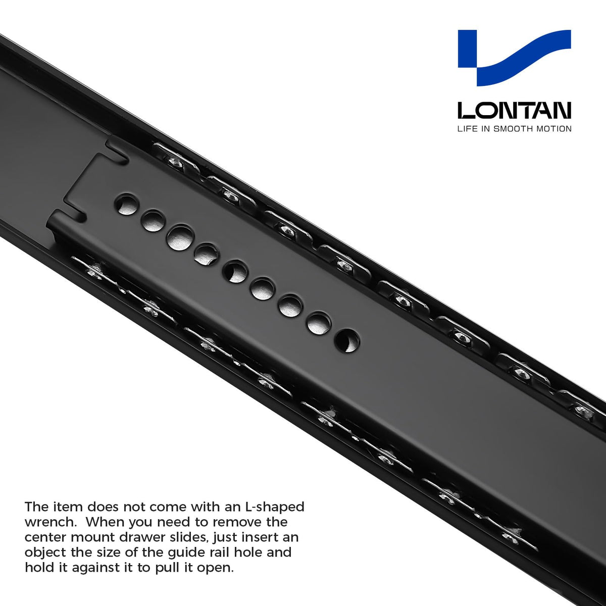 LinkMejor 1 Pc 12 Polegadas Rasteiro de Gaveta Preto Central