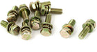 M8x25mm 8.8 Grade Yellow Zinc Plated Hex Head Bolt 10pcs w Washer
