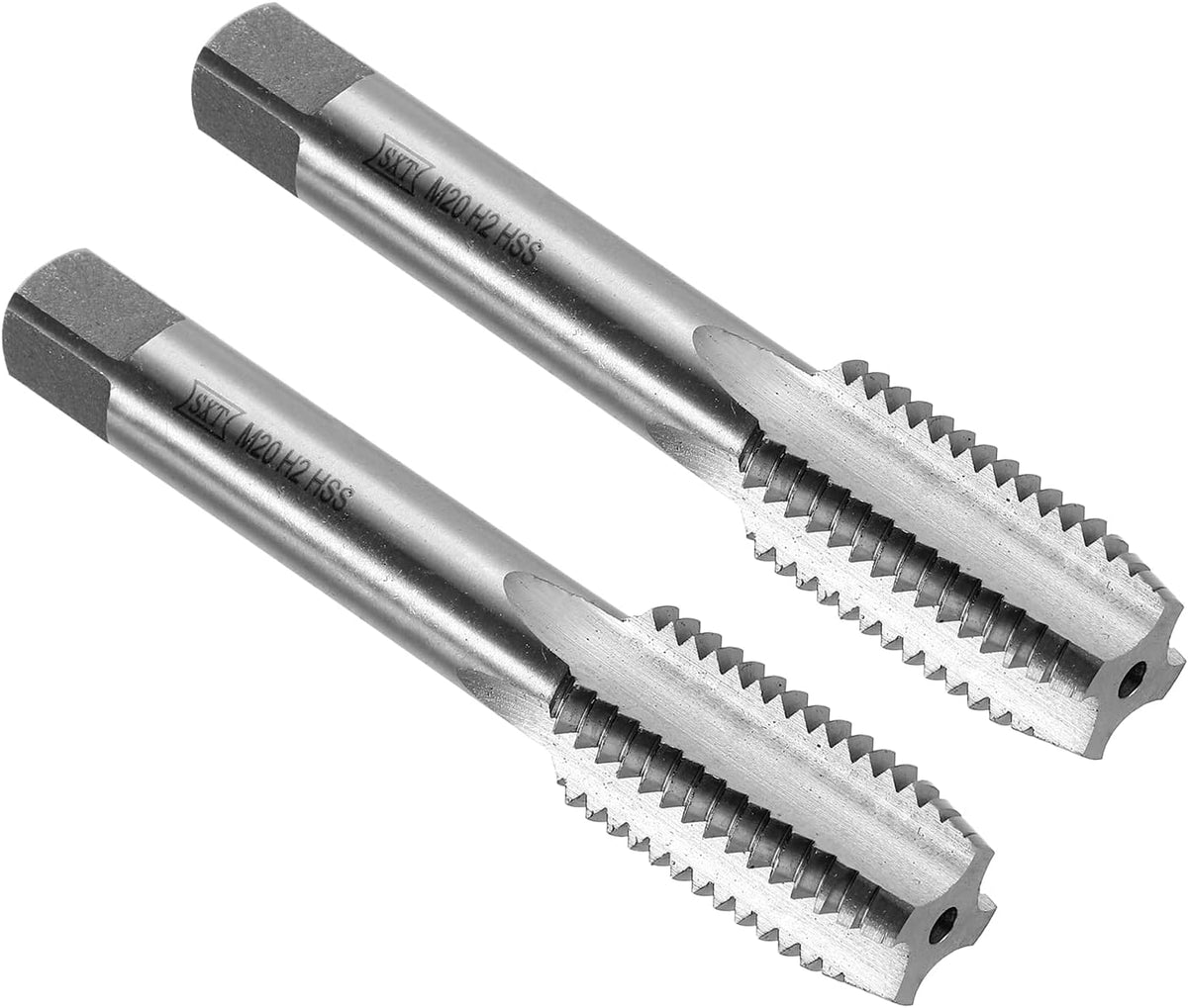 2pcs Straight Flute Thread Tap, M20 x 2.5 Metric Screw Threading Tapping Tool Thread Milling Machine Taps, High-Speed Steel 6542 (HSS 6542)