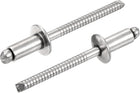 200Pcs 3/16"x3/8" 304 Stainless Steel Dome-Head Blind Rivets, Open-End Type Blind Rivets for DIY, Sheet Metal, Automotive Repairs, Furniture, Boat, and Duct Work (Silver)