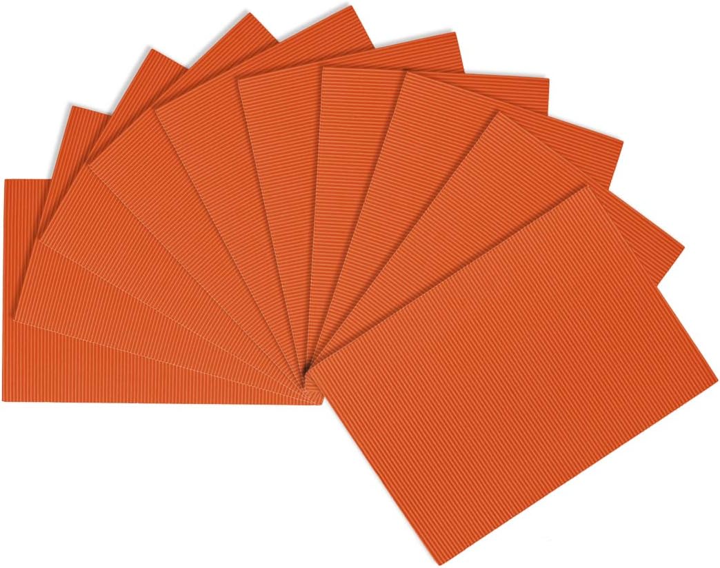 LinkMejor 10pcs Corrugated Cardboard Paper Sheets,Orange,7.87-inch x 11.94-inch,for Craft and DIY Projects