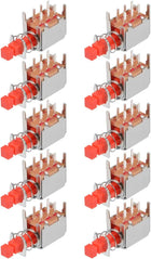 Push Button Switch DPDT 6 Pin 1 Position Self-Locking Red 10pcs