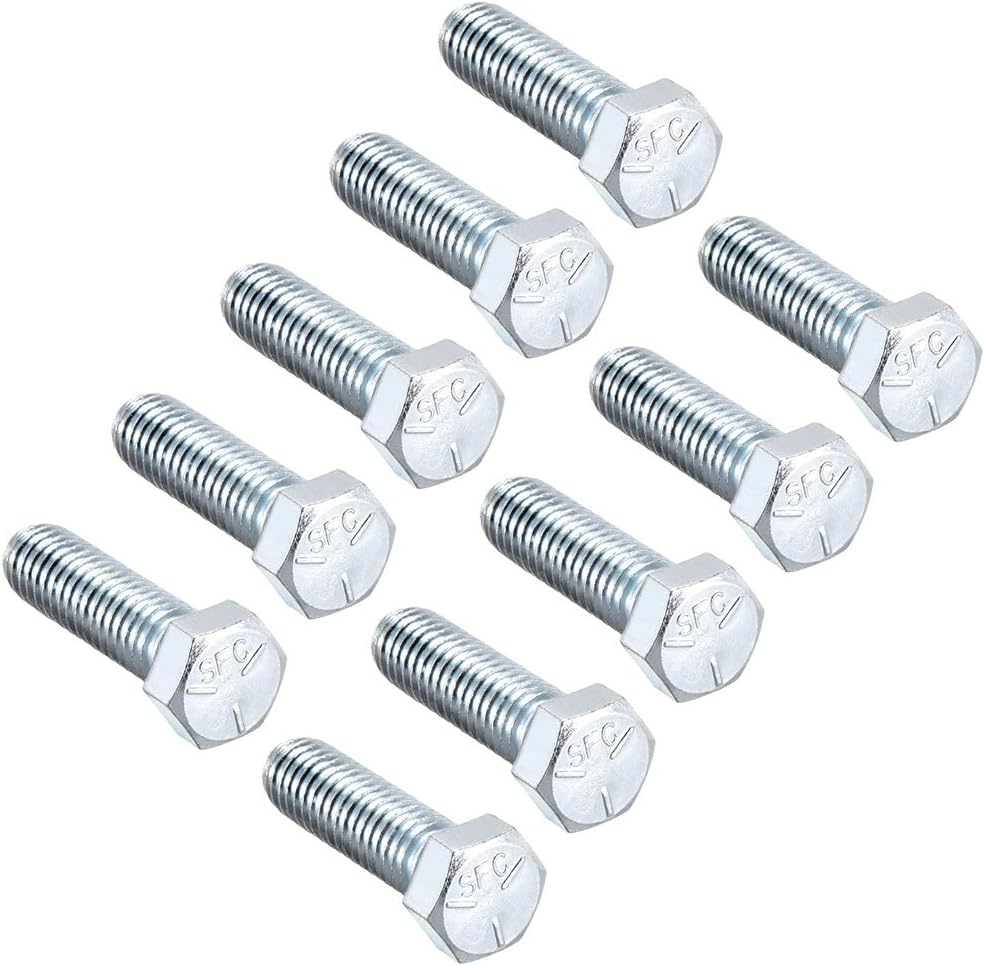 Hex Head Screw Bolts Carbon Steel 7/16”-14x1-1/2" Fastener Grade 5 UNC 10pcs
