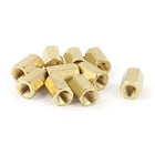M4 x 10mm Female/Female Thread Brass Hex Standoff Spacer 10pcs