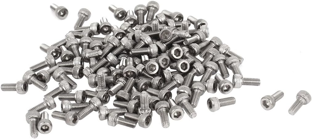 M2.5x6mm Hex Key Socket Head Knurl Cap Screws Bolts 100pcs