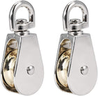 1 Inch Lifting Crane Swivel Hook Pulley Block Hanging Wire Towing Single Wheel Zinc Alloy 2pcs