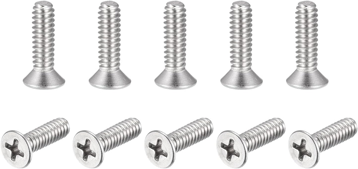 10#-24x3/4" Flat Head Machine Screws Phillips 304 Stainless Steel Bolts 100pcs