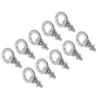 M3x9 1/8" x7/20 Stainless Steel Eye Bolts Threaded Screw Eyebolt Shoulder Ring with Nuts Washers for Lifting Hanging, 10 Set