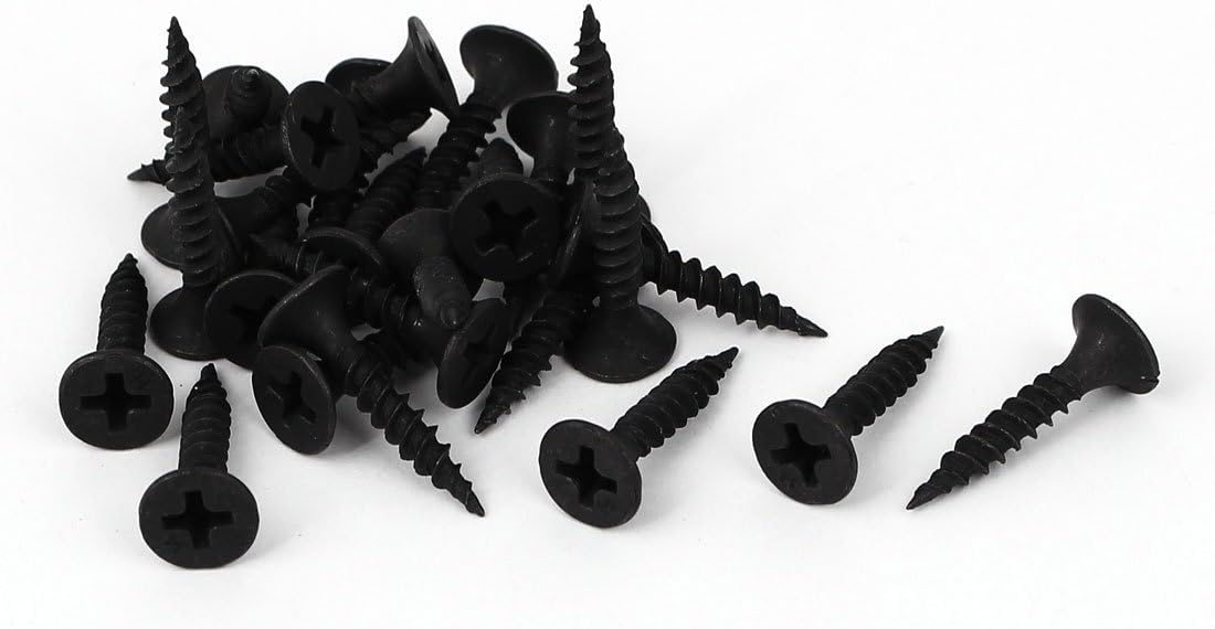 M3.5x20mm Phillips Flat Head Self Tapping Screws Black 25pcs