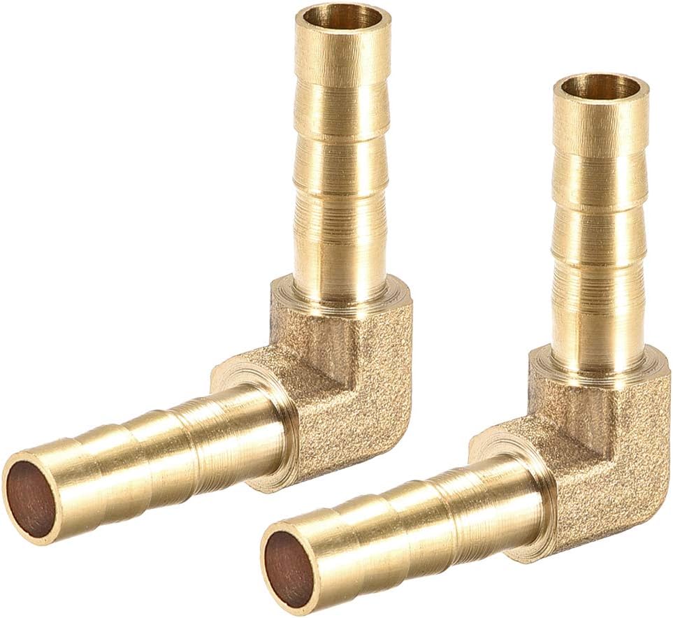 6mm Barb Brass Hose Fitting 90 Degree Elbow Pipe Connector Coupler Tubing 2pcs