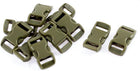 LinkMejor Plastic Quick Side Release Buckles 11mm Webbing Strap 10Pcs Army Green
