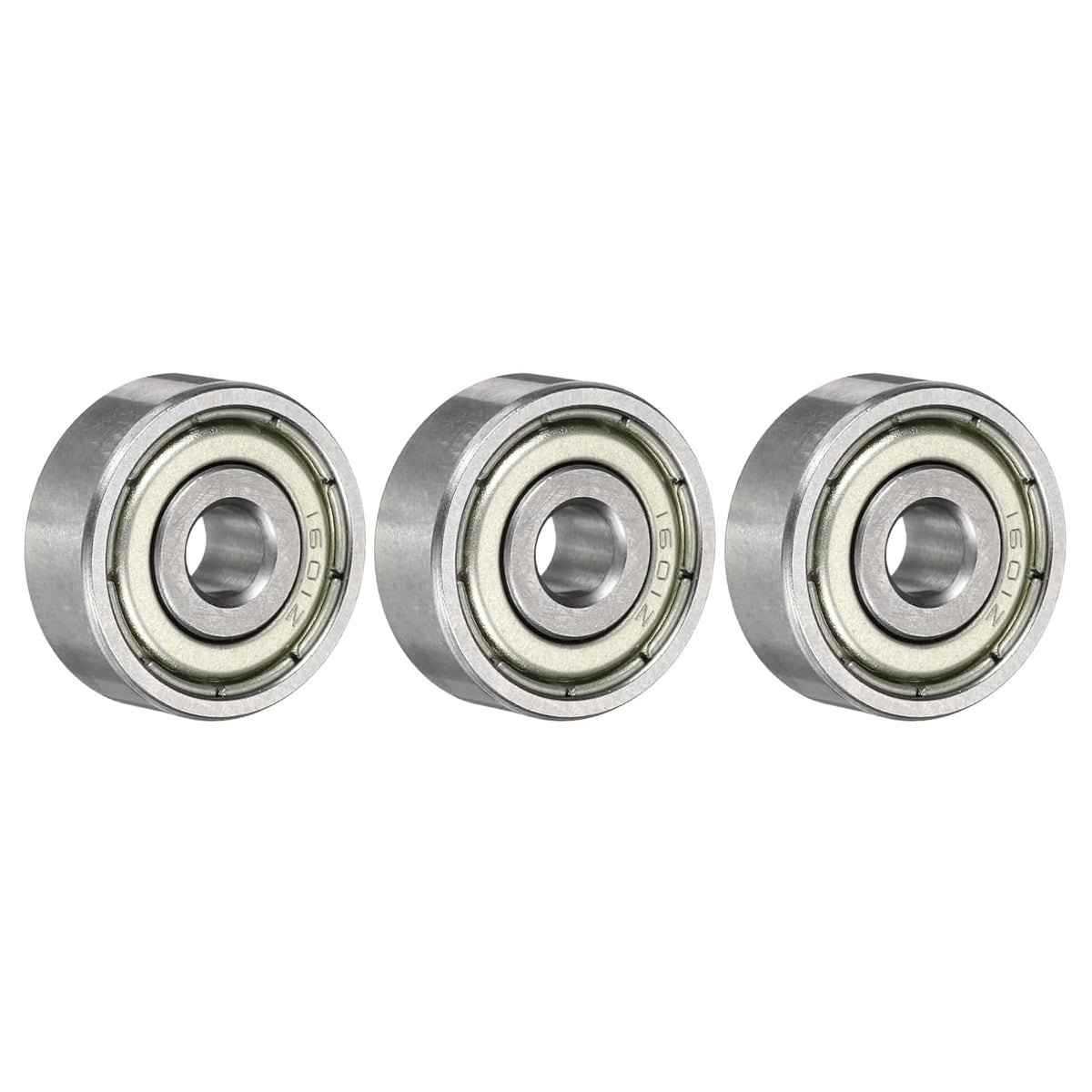 1601ZZ Deep Groove Ball Bearing, 3pcs 3/16" x 11/16" x 1/4" Hign Carbon Chrome Steel Z2 Double Metal Sealed Bearing (P6)