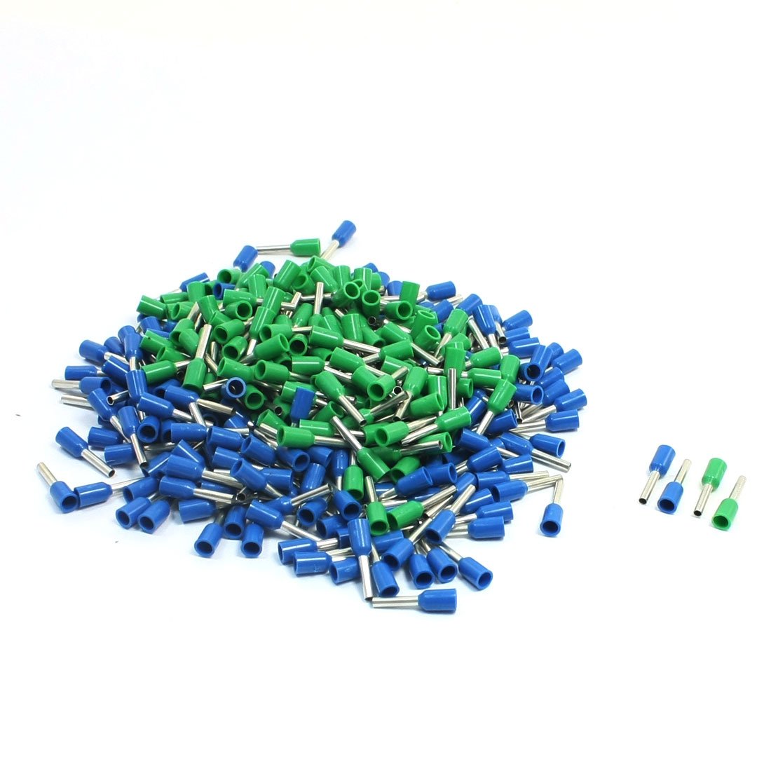 E1008 Pre Insulate Ferrule Terminals with 380 Piece, 18 AWG Wire, Blue/Green