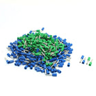 E1008 Pre Insulate Ferrule Terminals with 380 Piece, 18 AWG Wire, Blue/Green
