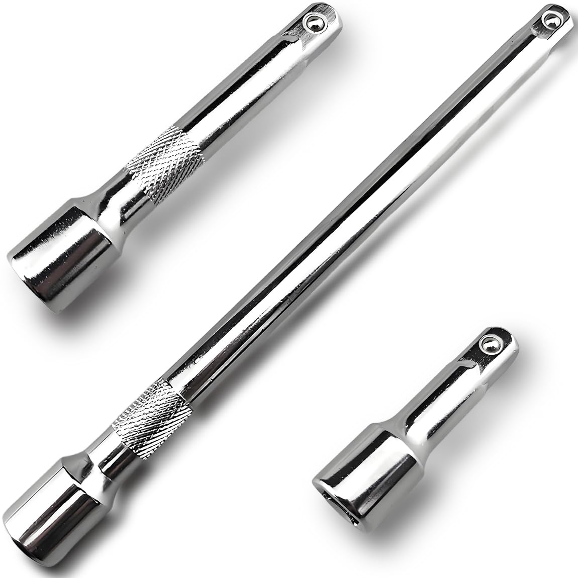 LinkMejor 3 Pz Set Estensione Presa, Barra Estensione Impatto 1/2", Set in Argento