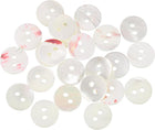 25 Pcs Natural Shell Buttons, 2 Hole Mother of Pearl Buttons 10mm Sewing Craft Buttons for Shirt Sewing DIY Crafts Decoration, White/Red