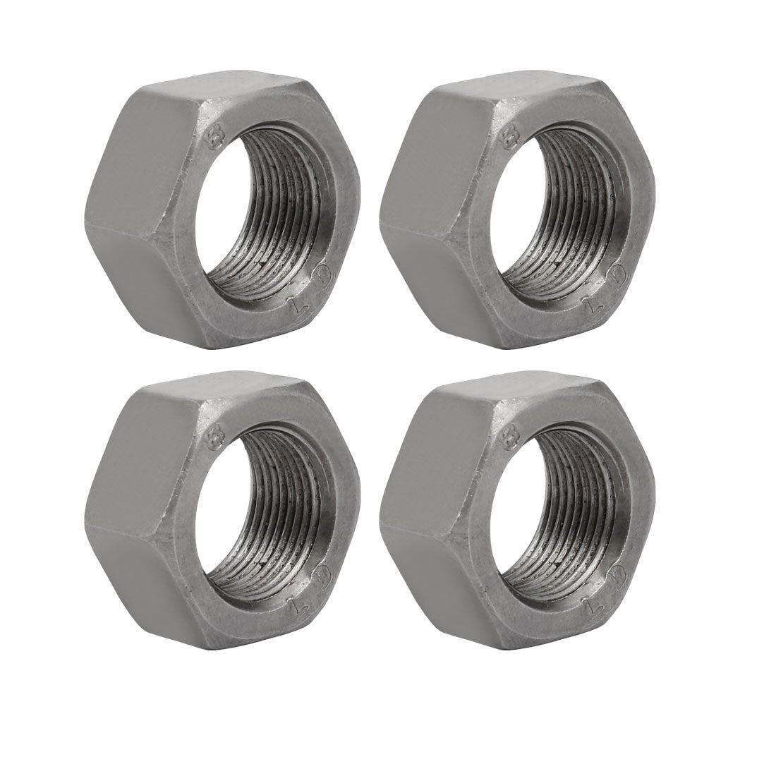 4pcs M22 x 1.5mm Pitch Metric Fine Thread Carbon Steel Left Hand Hex Nuts