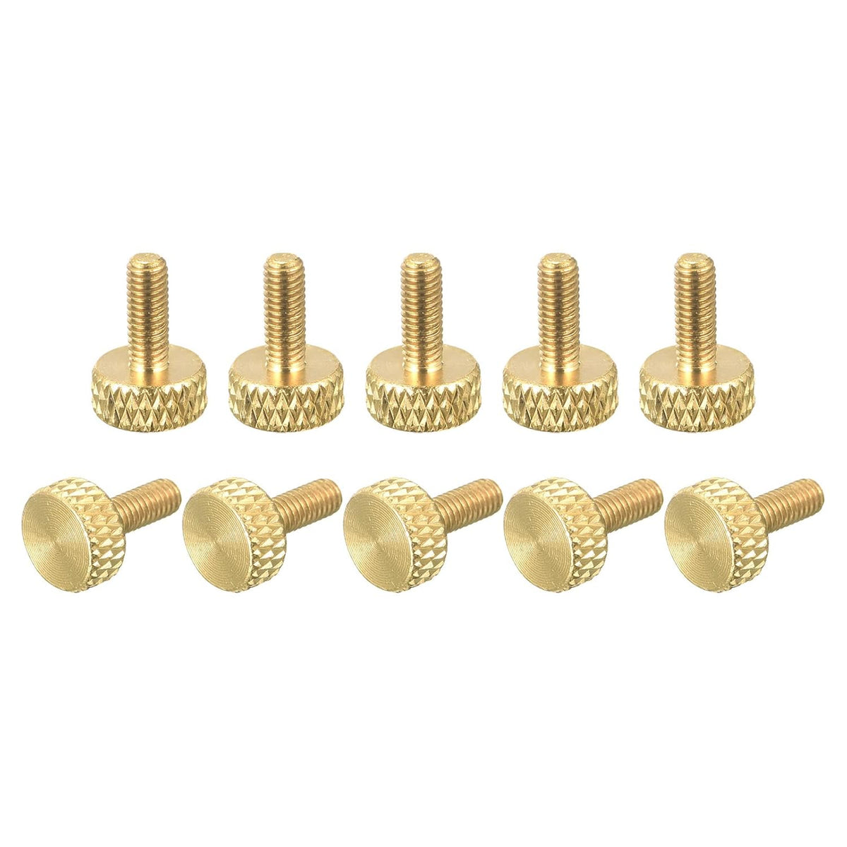 10Pcs Brass Knurled Thumb Screws, M3x8mm 11.5mm Length Flat Grip Bolt Knobs Fasteners for Electronic, Mechanical