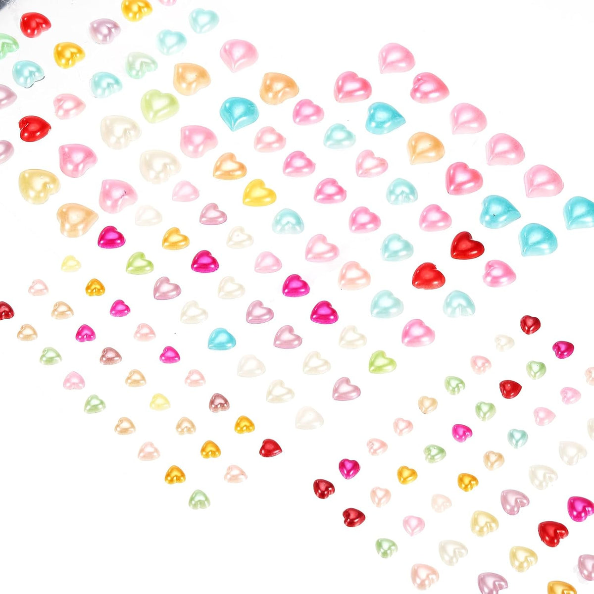 420 Pcs Gems Stickers for Crafts, 5 Sheet Self-Adhesive Gems Bling Pearl Heart Rhinestone Stickers, Crystal Crafts Jewelry Stickers for Party Table Decorations, Multicolor