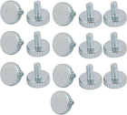 M3x6mm Thread Zinc Plated Knurled Round Head Thumb Screws Silver Blue 16pcs
