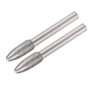 Diamond Burrs Grinding Drill Bits for Carving Rotary Tool 1/4-Inch Shank 8mm Tapered 150 Grit 2 Pcs