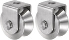 2 Pcs V Groove Wheel Pulley 304 Stainless Steel, 1.9" Dia Track Wheel Pulley Block Loading 880lbs for Sliding Gate, Industrial Machines, Groove Width 0.62"