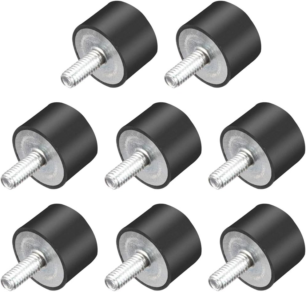 M5スレッドゴムマウント、振動隔離器、20x15mmの円筒シェイクアブソーバー付きスタッド 8個