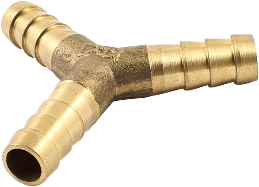 Brass 3 Way Air Gas Y Shaped 8mm Hose Barb Connector
