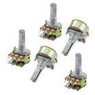 5 Pcs B100K 100K ohm 6 Pins Split Shaft Rotary Linear Dual Taper Potentiometers