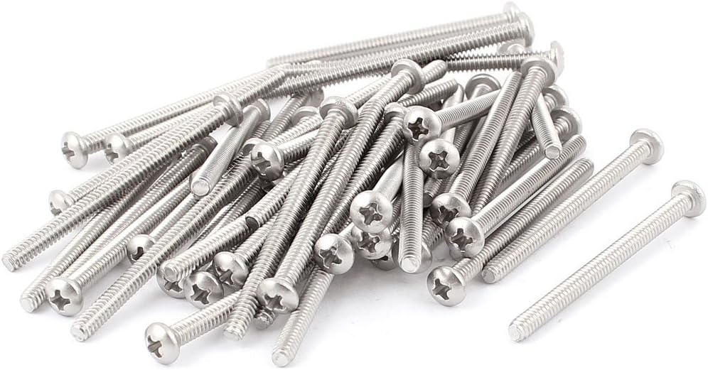 M3x38mm Stainless Steel Phillips Head Bolts Machine Screws 50pcs