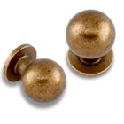 LinkMejor 10 Pack Antique Brass Kitchen Cabinet Knobs 1 Inch(25mm) Cabinet Pulls Drawer Knobs Cabinet Hardware Zinc Knobs for Drawers