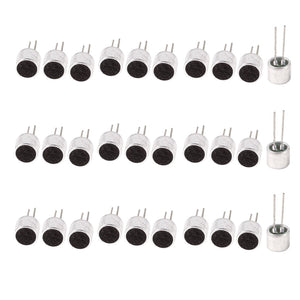 30Pcs 6050 Electret Microphone Pickup 6mm x 5mm Cylindrical Electret Condenser Mic Inserts with Pins for PCB