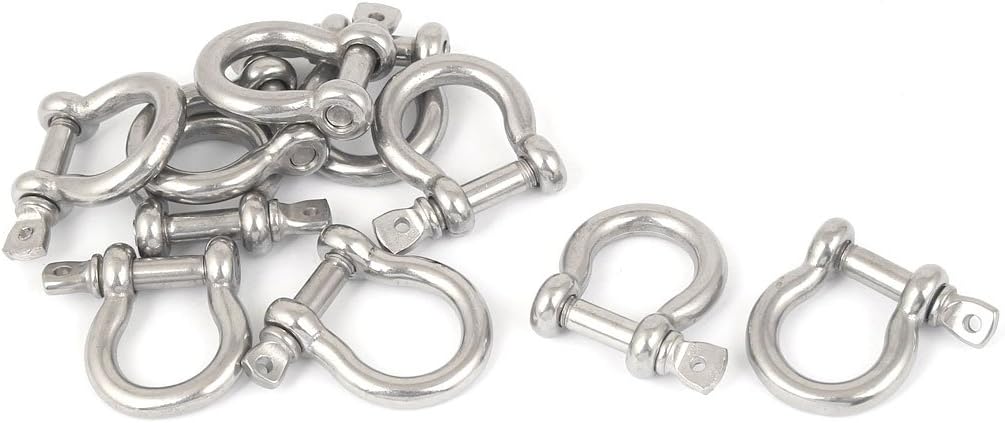 5mm Thread Stainless Steel Wire Rope Fastener Bow Shackles 10 Pcs