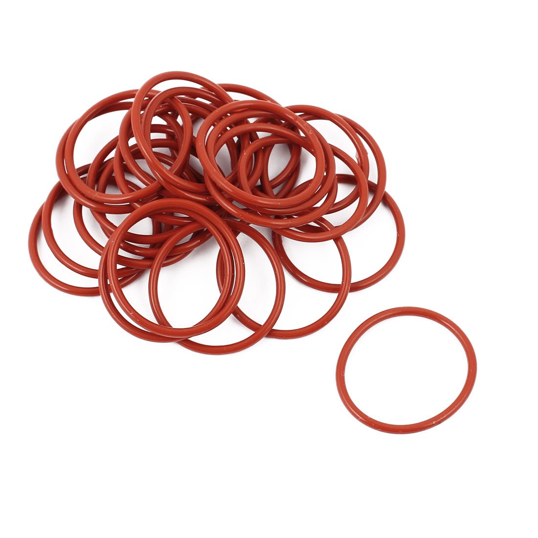 30Pcs Red 22mm x 1.5mm Silicone Rubber Gasket O Ring Sealing Ring Heat Resistant
