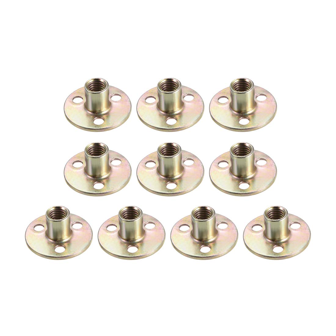 M10x37x2.5mm Brad Hole Tee Nut Carbon Steel T-Nuts Furniture Hardware Flange Insert Female Thread 10pcs