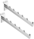 2 Pack Slat Wall Clothes Hangers, 12 Inch Ball Waterfall Slat Wall Hooks Heavy Duty Slat Wall Hooks Accessories for Clothing Retail Display, Silver