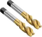 2pcs Spiral Flute Thread Taps, 5/8-11 UNC H2 Screw Threading Tap, Titanium Coated 6542 High Speed Steel Machine Tapping Tools for Machinist Repair