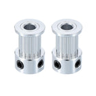 2 Pcs Aluminum 16 Teeth 5mm Bore 10mm Width Timing Belt Pulley Wheel Idler Pulley Synchronous Wheels Gear Part for 3D Printer, Silver