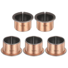 5Pcs Flanged Sleeve Bearings, 30mm Bore x 34mm OD x 25mm Length x 42mm, Sintered Bronze Wrapped Oilless Bushings
